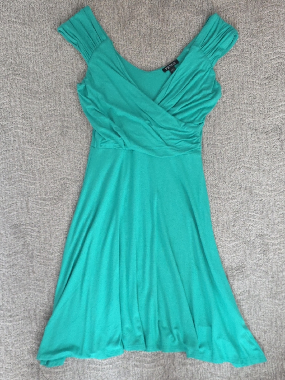 Venus Cap Sleeve V-Neck Wrap A Line Dress